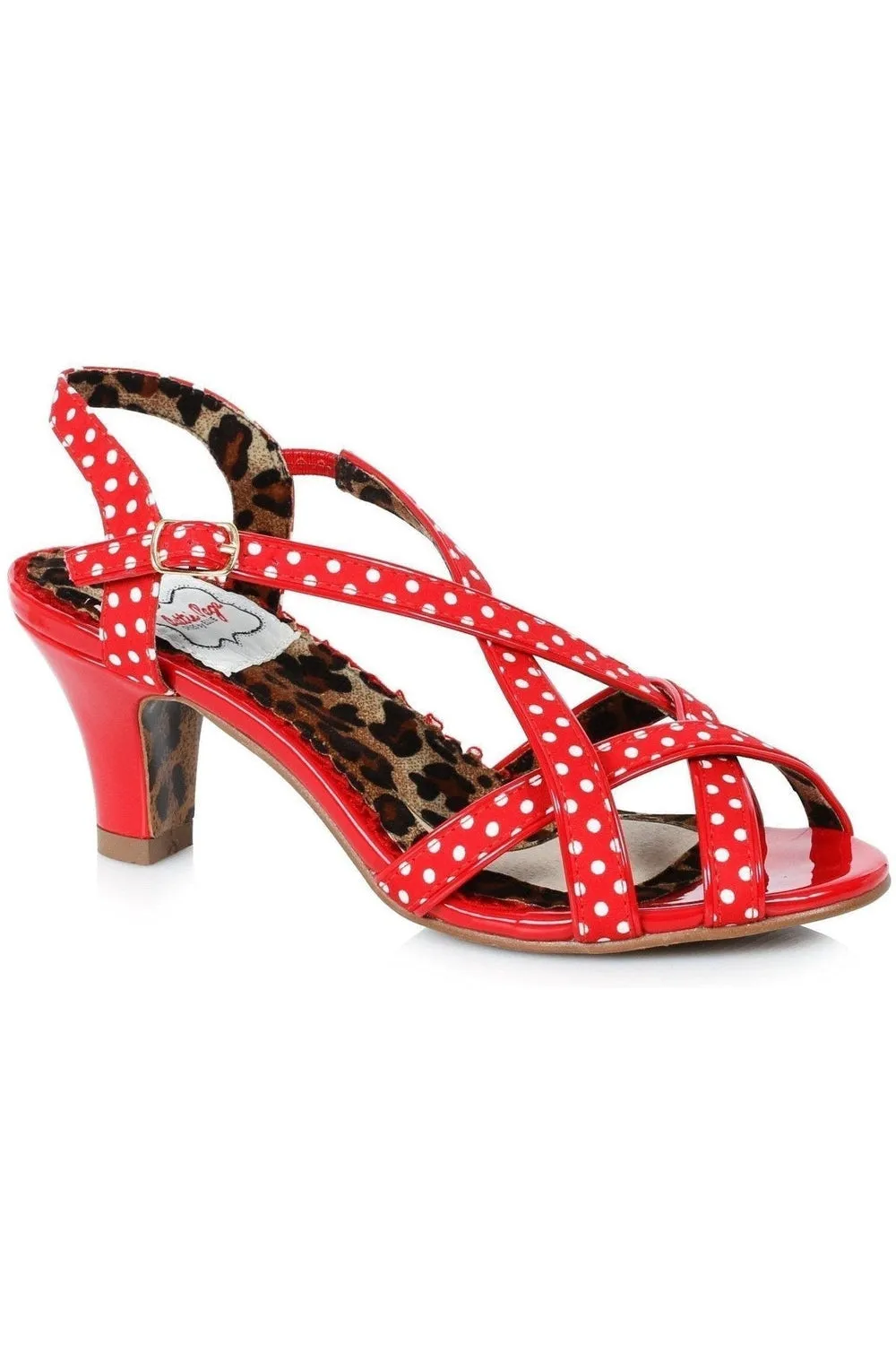 Bettie Page Gracie Vintage Sandal  | Red Faux Leather
