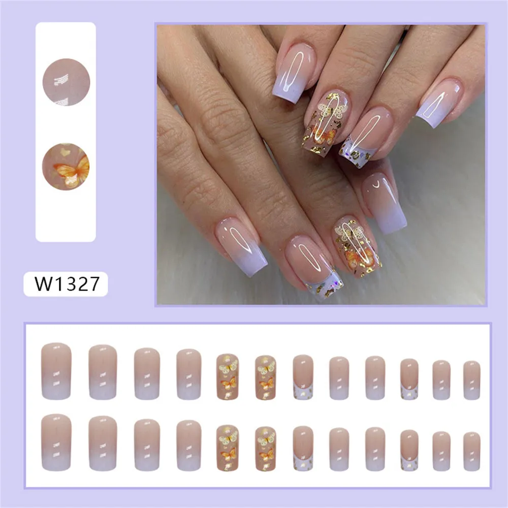 Coffin Gradual Butterfly Gold Pink