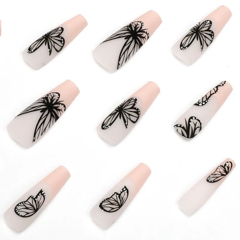 Coffin nude French black butterfly