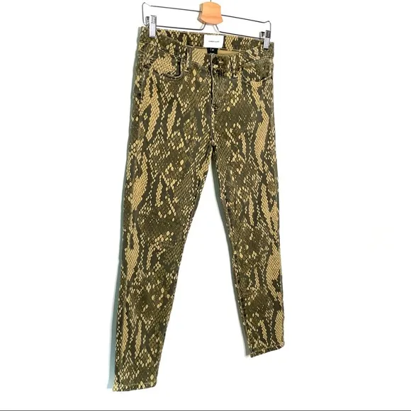Current Elliot | The Stiletto Snake-Print Cropped Skinny Jeans