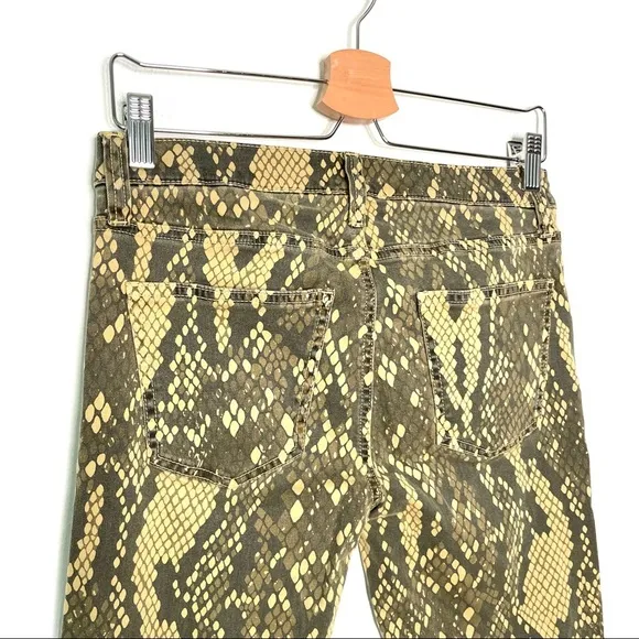Current Elliot | The Stiletto Snake-Print Cropped Skinny Jeans