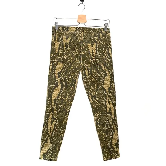 Current Elliot | The Stiletto Snake-Print Cropped Skinny Jeans