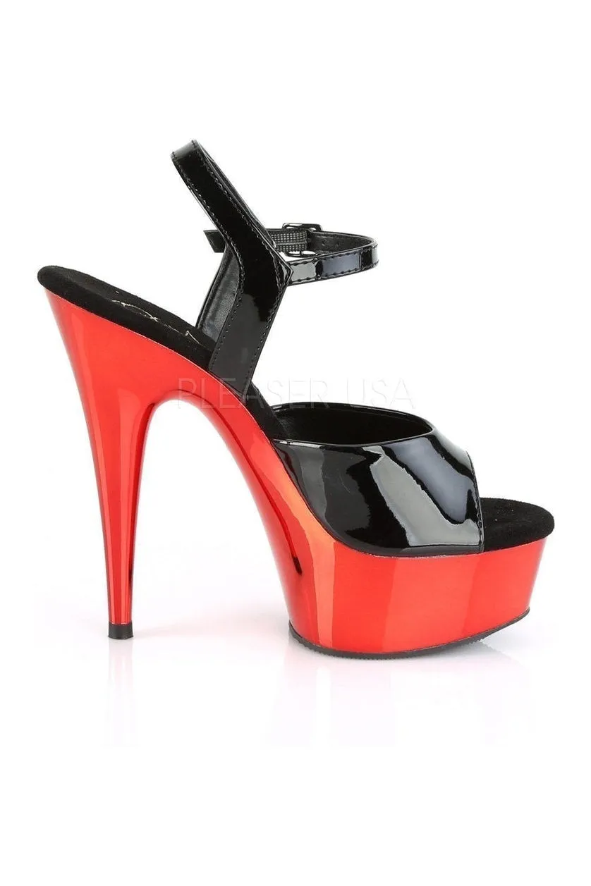 DELIGHT-609 Platform Sandal | Black Patent