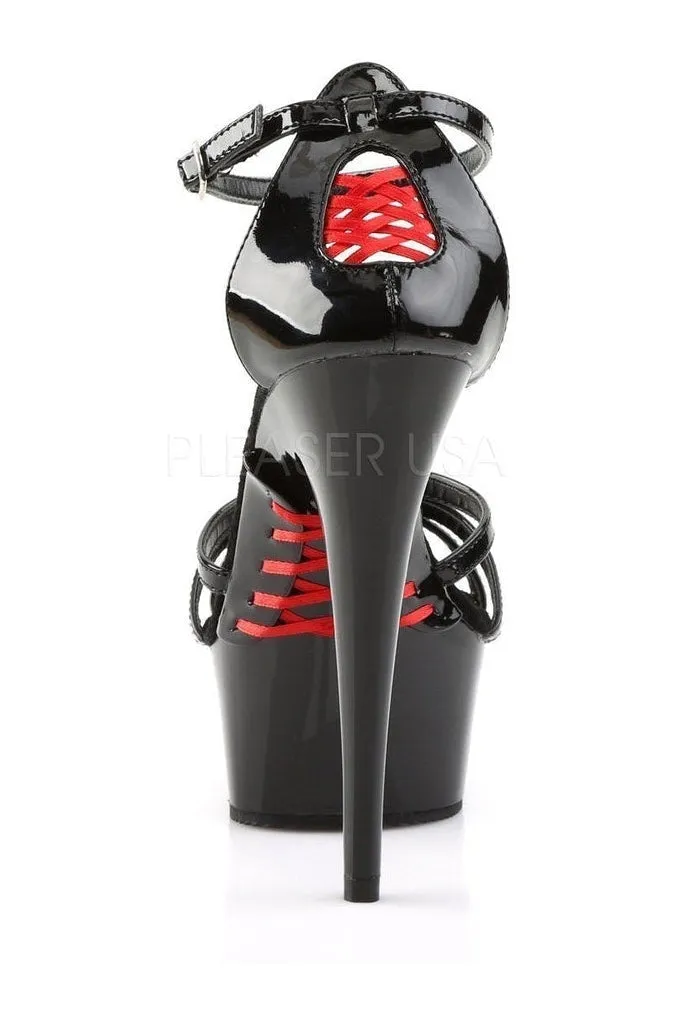 DELIGHT-662 Platform Sandal  | Black Patent