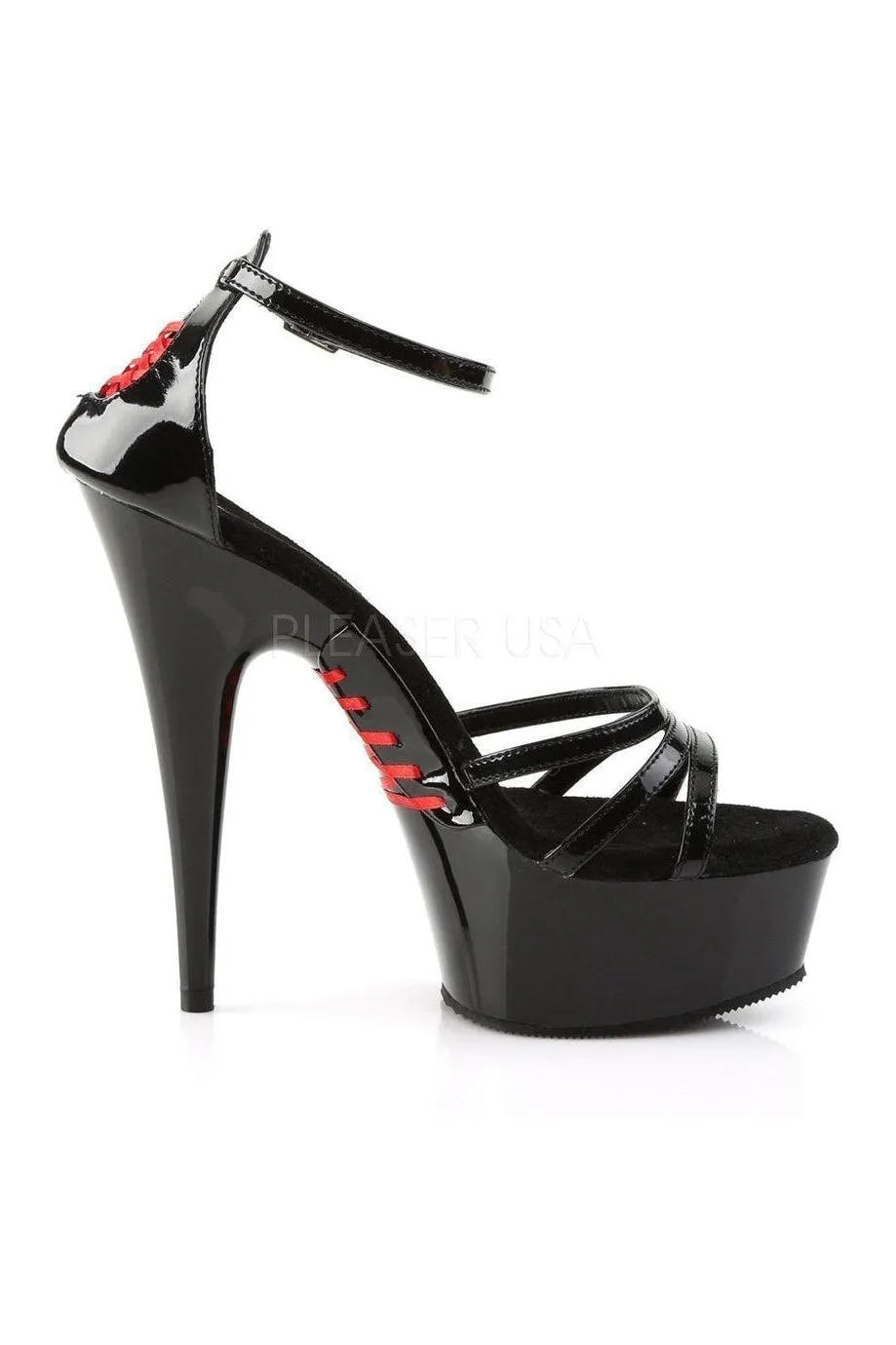 DELIGHT-662 Platform Sandal  | Black Patent