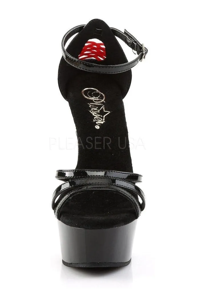 DELIGHT-662 Platform Sandal  | Black Patent