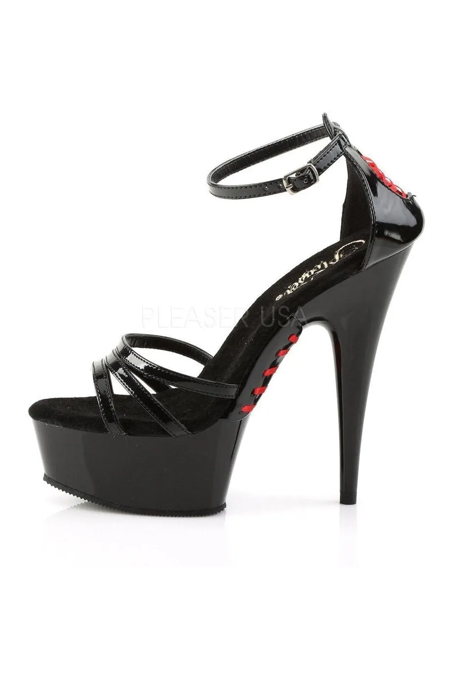 DELIGHT-662 Platform Sandal  | Black Patent