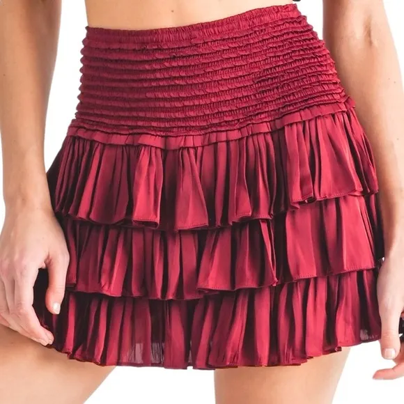 Emily Smock Skort, Wine Color, Size: Large