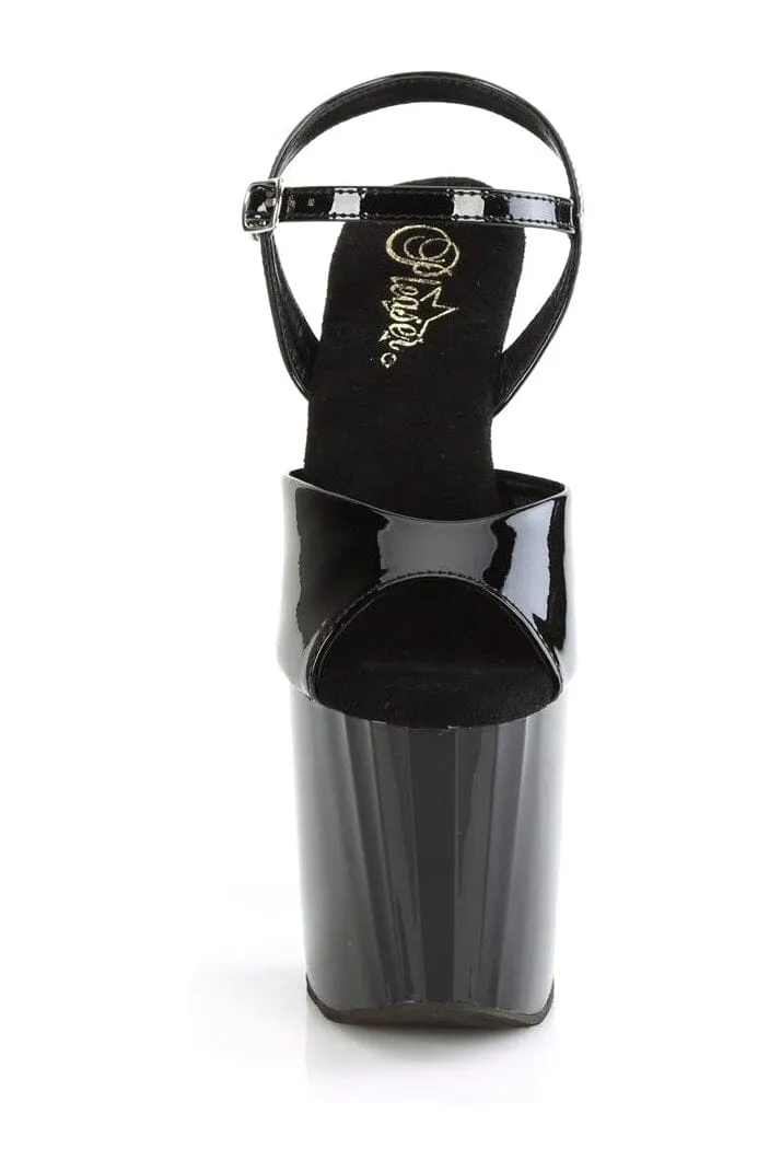 ENCHANT-709 Black Patent Sandal