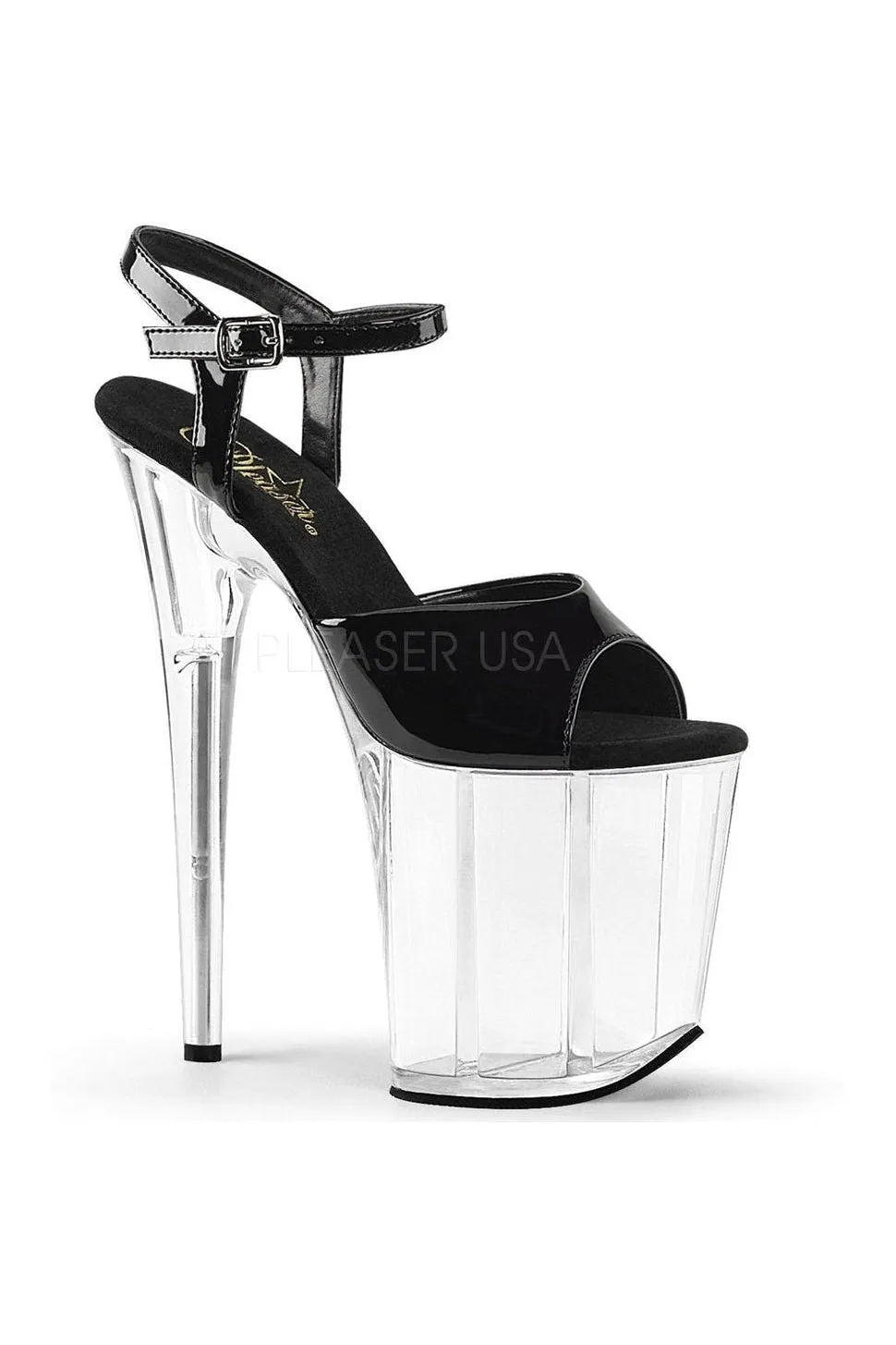 FLAMINGO-809 Platform Sandal  | Black Patent