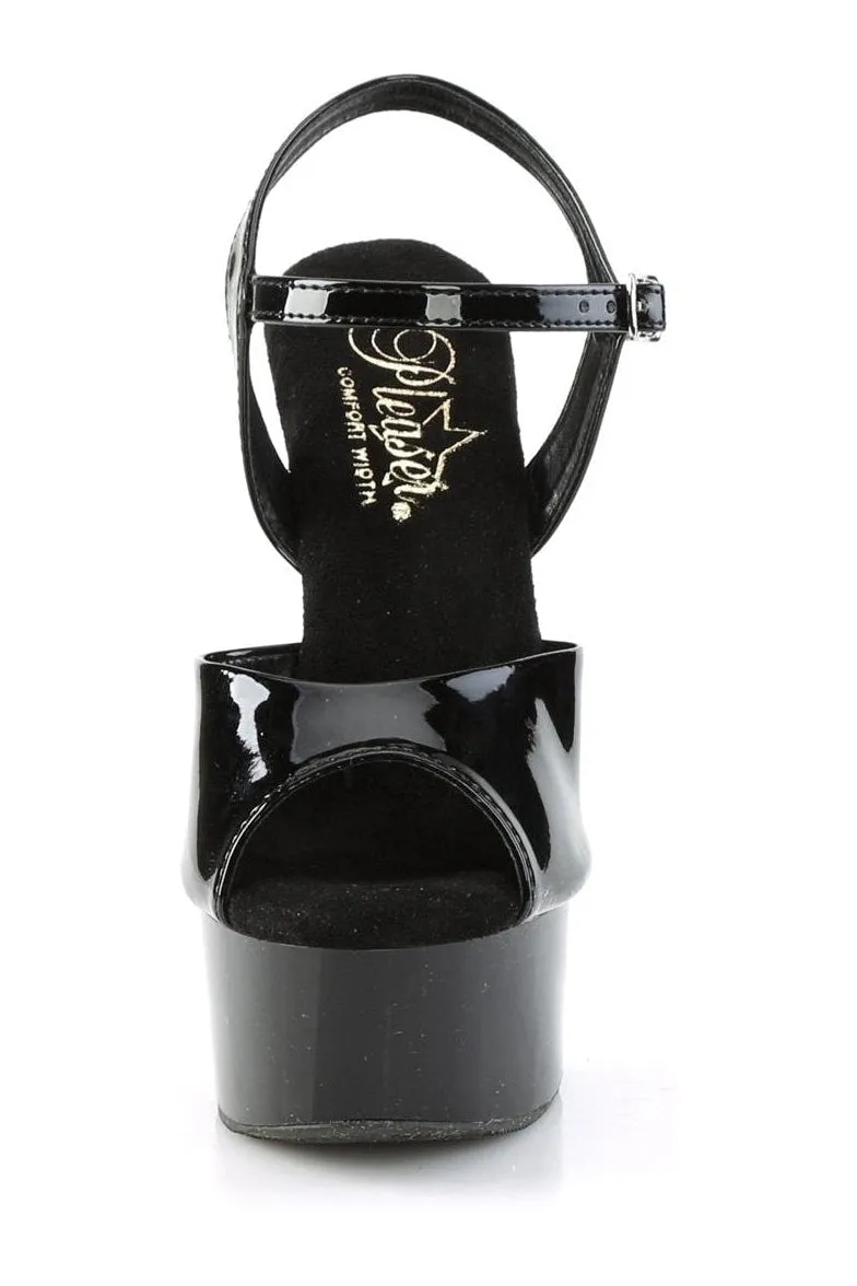 GLEAM-609 Sandal | Black Patent