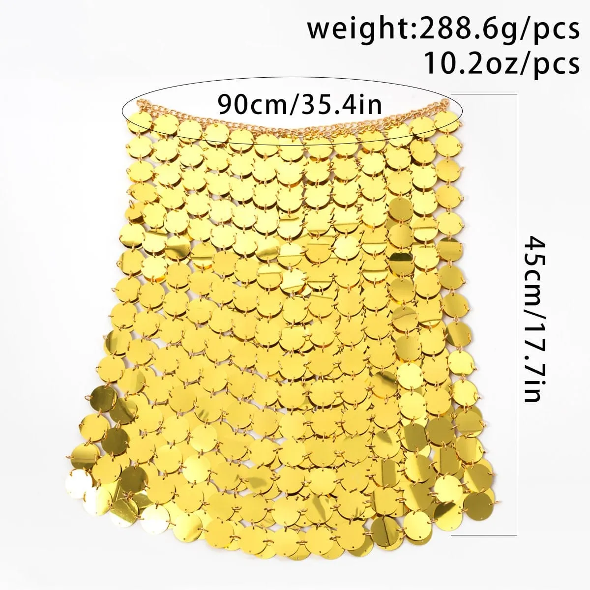 Handmade Glitter Mirror Sequins Patchwork Strappy Nightclub Split Skirt