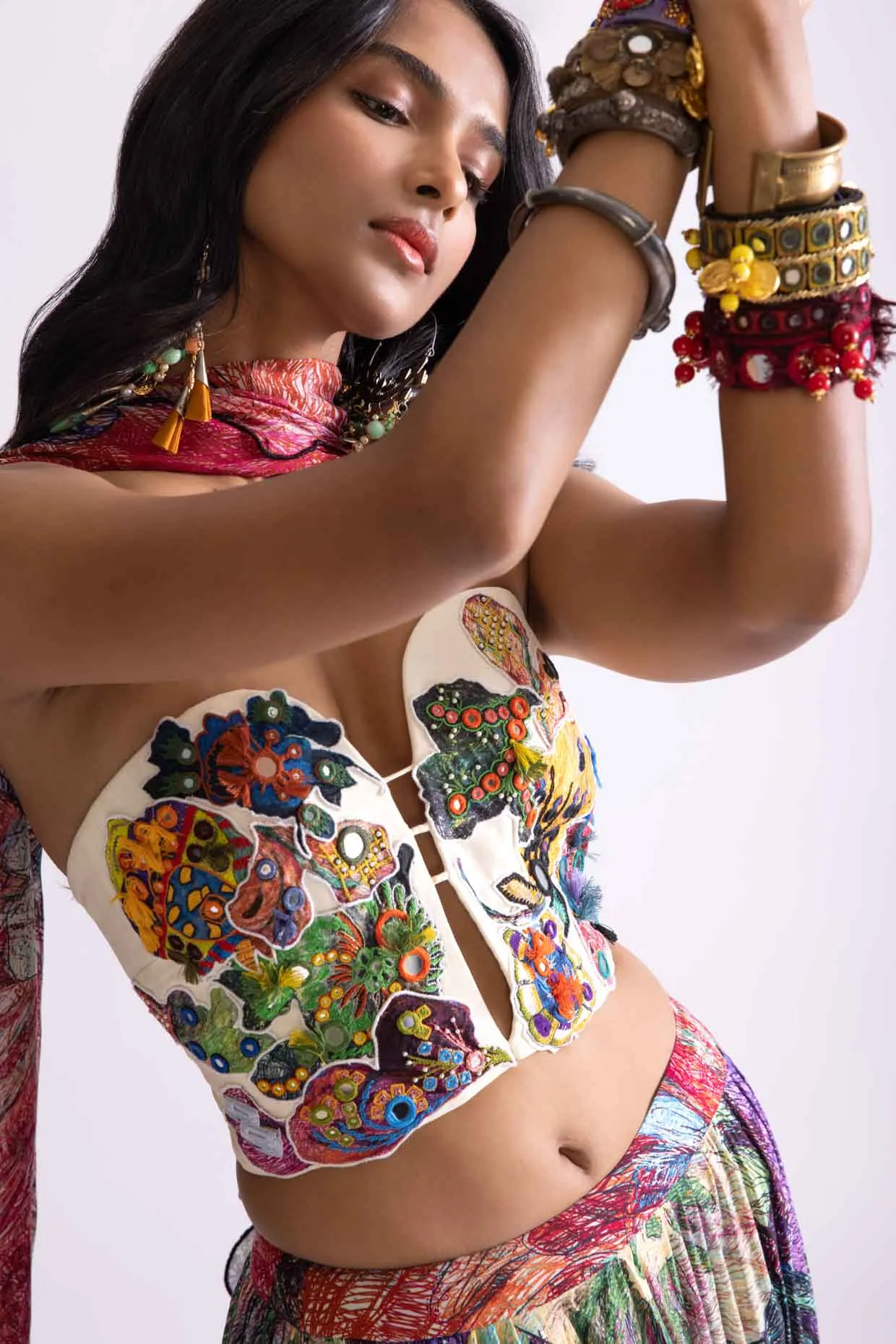 Hoxton Blouse, Scallop Dupatta & Magnolia Lehenga
