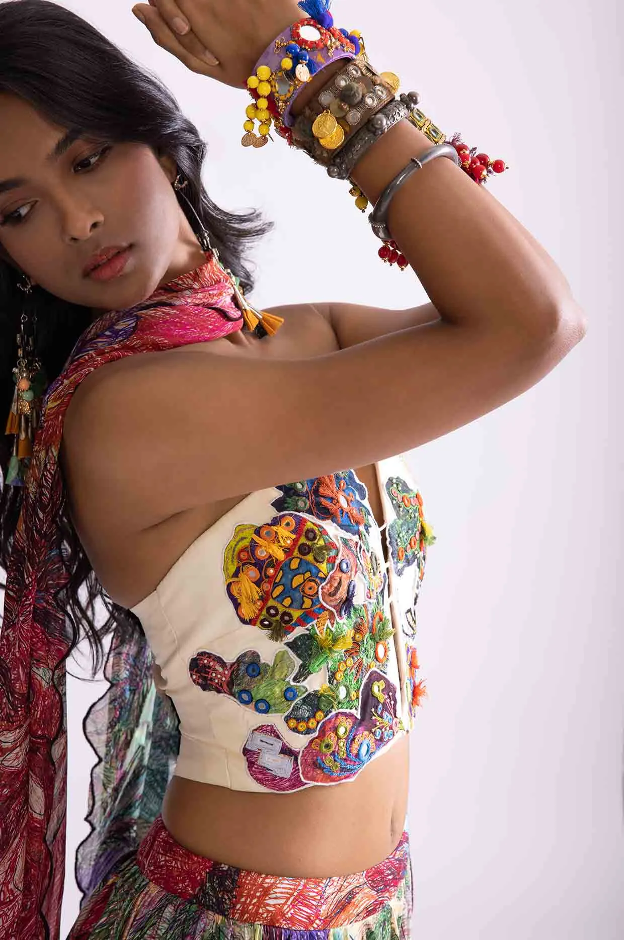 Hoxton Blouse, Scallop Dupatta & Magnolia Lehenga