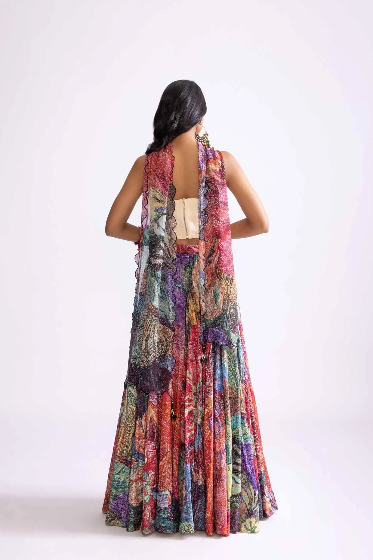 Hoxton Blouse, Scallop Dupatta & Magnolia Lehenga