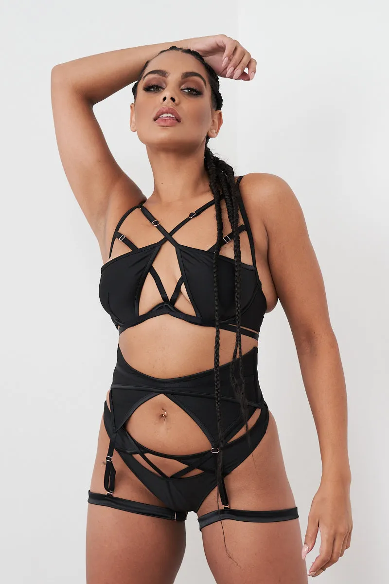 Lunalae Intimates Lauren Structured Suspender - Recycled Black