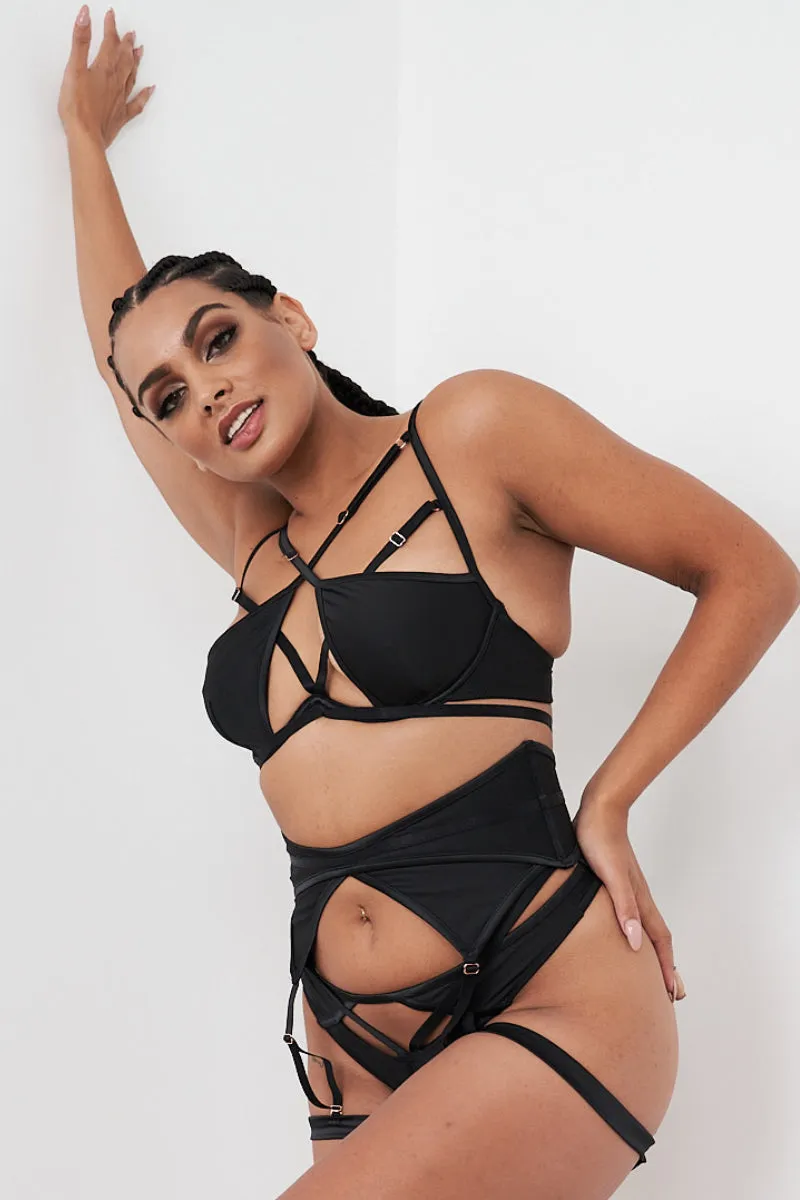Lunalae Intimates Lauren Structured Suspender - Recycled Black