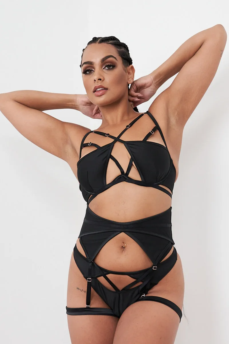 Lunalae Intimates Lauren Structured Suspender - Recycled Black