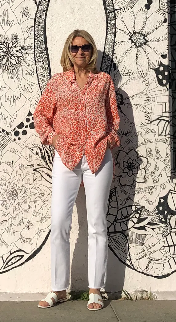 Maje orange animal print blouse Size 2