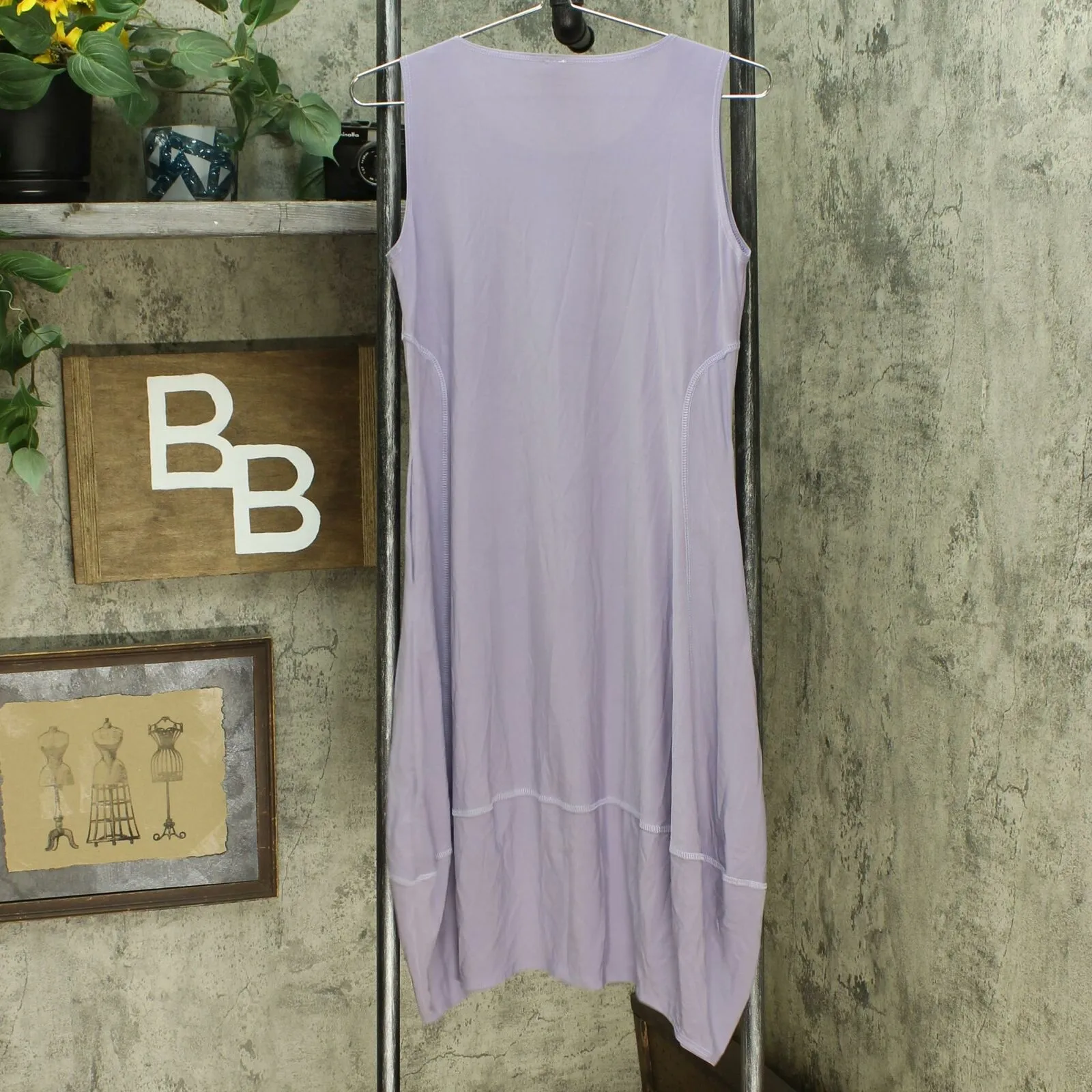 MarlaWynne Women's Matte Jersey Sleeveless Dress With Pockets Dusk Petite XS