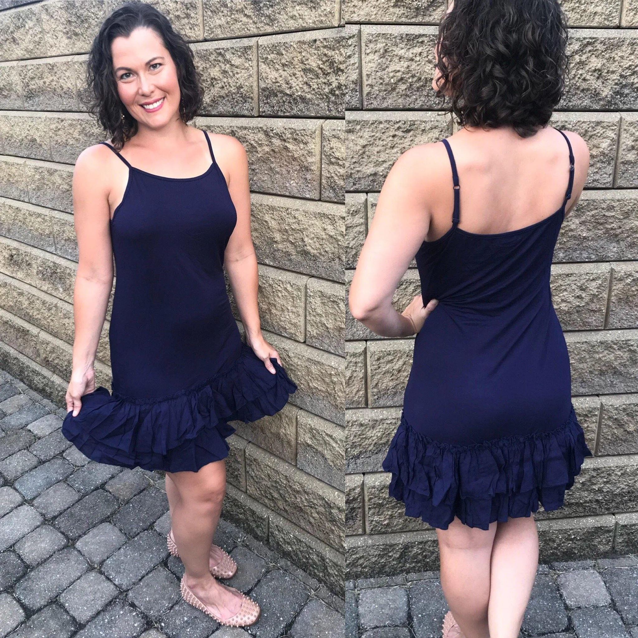 Off White Double Ruffle Layered Dress Extender