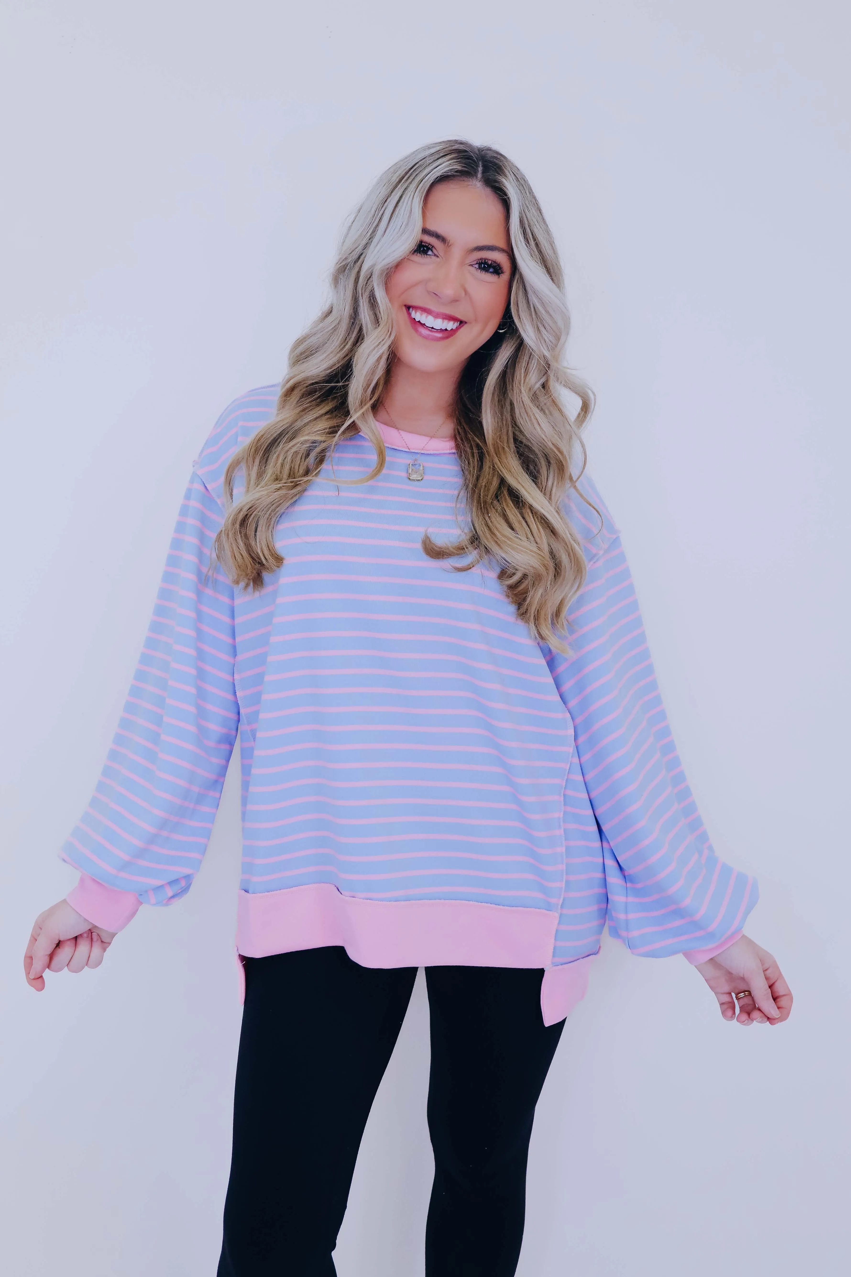 Simply Striped Step Hem Pullover Top - 3 Colors