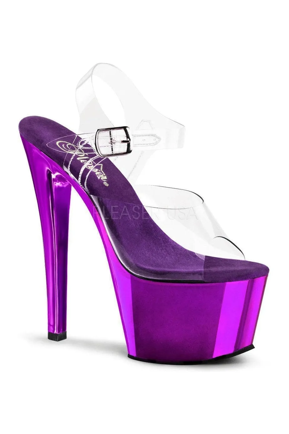 SKY-308 Platform Sandal  | Clear Vinyl