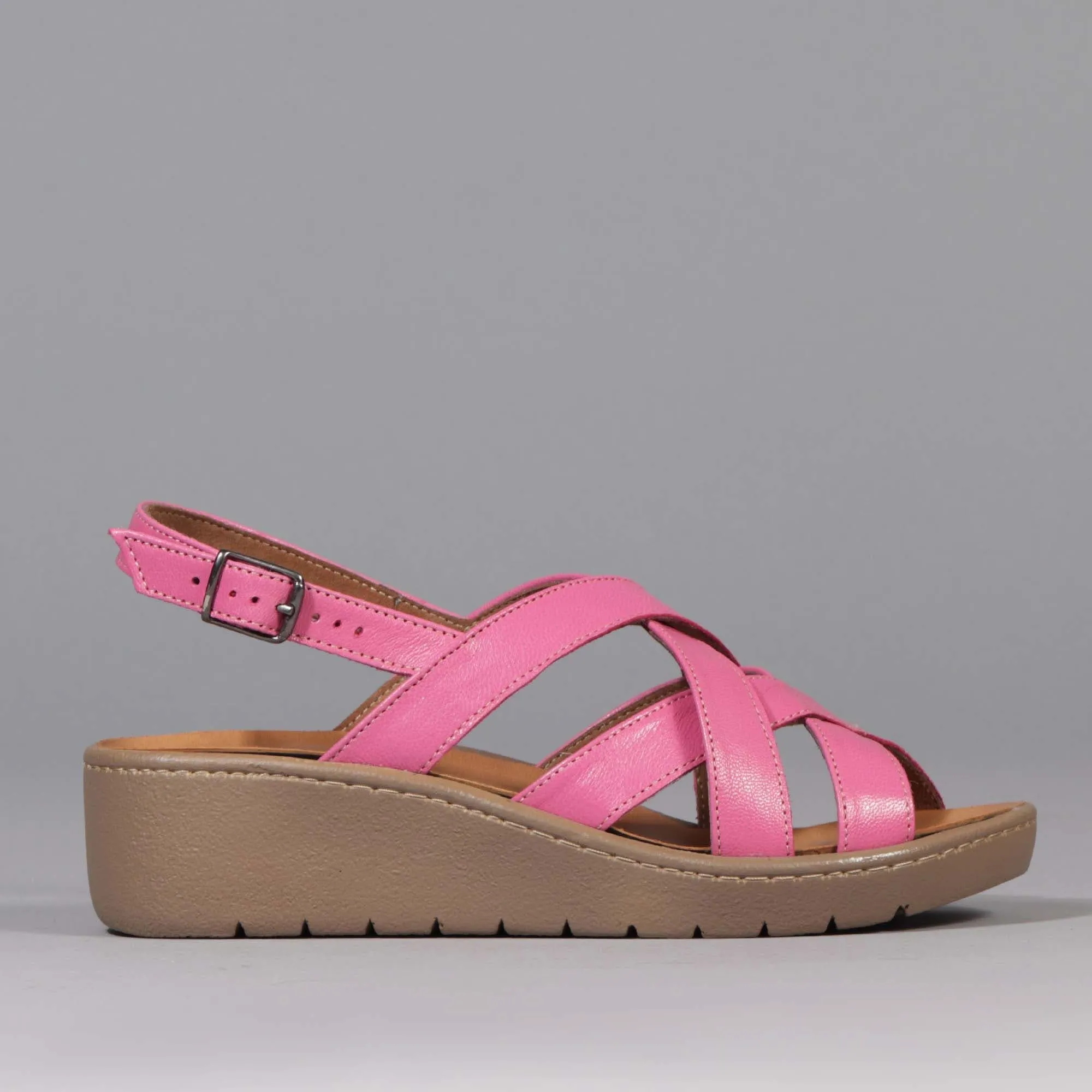 Slingback Sandal with Removable Footbed in Fuchsia - 12534