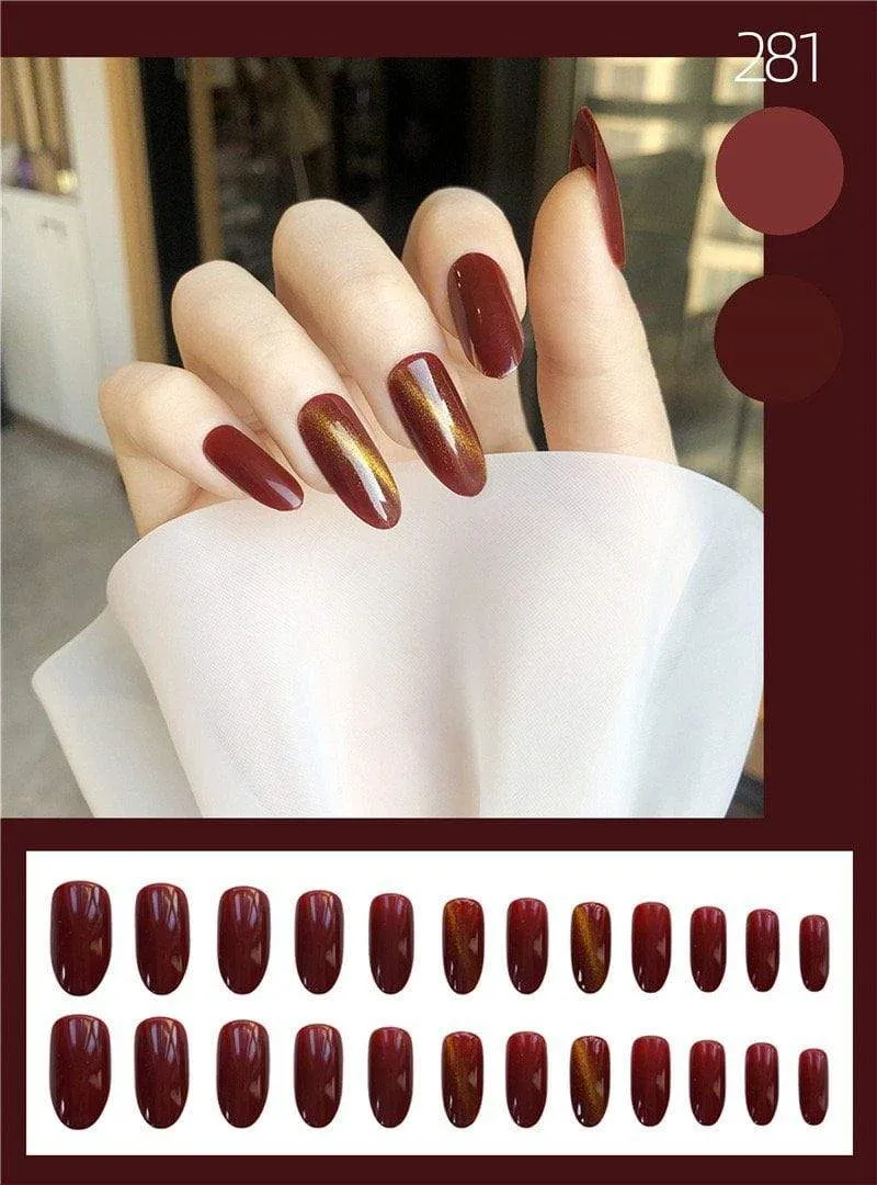 Stiletto Gel Cateye Red