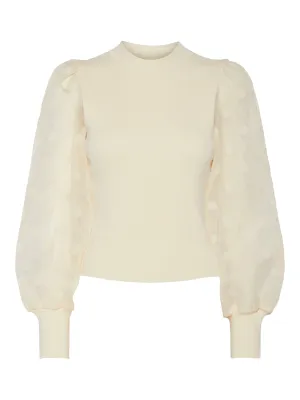 YAS dot knit pull ecru